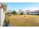 Backyard view showcasing a grassy lawn and landscape at 5470 Nw 26Th Lane, Ocala, FL 34482