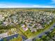 High angle aerial view of the property showing the surrounding neighborhood and manicured landscape at 2630 Dunbar Ave, The Villages, FL 32162