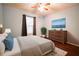 Bright bedroom with wood flooring and ceiling fan at 70 Se 81St Pl, Ocala, FL 34480