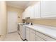 Laundry room with built-in storage and updated appliances at 9099 Se 118Th Ln, Summerfield, FL 34491