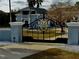 Close up of the ornate entrance gate for the property at 9340 Sw 9Th Ter, Ocala, FL 34476