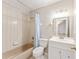 Bathroom with tub, shower, and white vanity at 43 Teak Crse, Ocala, FL 34472