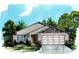 Exterior rendering of a single-story home with a two-car garage at 5 Pine Course Loop, Ocala, FL 34472