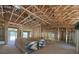 Unfinished interior with wooden framing, visible ceiling beams, and materials at 5322 Sw 137Th Ct, Ocala, FL 34481