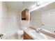 Clean bathroom with wood vanity and bathtub shower at 4475 Se 48Th Place Rd, Ocala, FL 34480