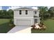 Two-story house with gray siding, attached garage, and landscaping at 8693 Sw 44Th Ter, Ocala, FL 34476