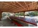 Long picnic table under a wooden pavilion, perfect for outdoor gatherings at 9185 Sw 197Th Cir, Dunnellon, FL 34432