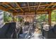 Outdoor kitchen area with grill and covered patio at 12750 Se 119Th Ct, Ocklawaha, FL 32179