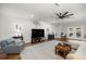 Relaxing living room with comfortable seating and large screen TV at 12750 Se 119Th Ct, Ocklawaha, FL 32179