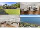 Four-panel image showcasing home, kitchen, living room and lake views at 12750 Se 119Th Ct, Ocklawaha, FL 32179