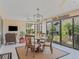 Bright sunroom with dining area and view of the backyard at 3416 Eisenhower Way, The Villages, FL 32163