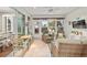 Sunroom with wicker furniture, view to backyard and dining area at 7358 Sw 101St Ave, Ocala, FL 34481