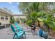 Peaceful patio area with fire pit and tropical plants at 8723 Sw 93Rd Ln # C, Ocala, FL 34481