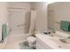 Bathroom with a shower, toilet, and a vanity with sink at 9394 Sw 97Th Ln # B, Ocala, FL 34481