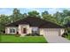 One-story home with a dark brown roof, light beige walls, and landscaping at 6915 Sw 152Nd St, Ocala, FL 34473