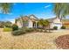 Landscaped front yard with palm trees and stone path at 8796 Sw 83Rd Cir, Ocala, FL 34481