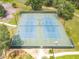 Aerial view of two well-maintained tennis courts at 10043 Sw 202Nd Cir, Dunnellon, FL 34431