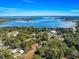 Aerial view of a house near the lake with lush green trees at 10425 Se 159Th Lane, Summerfield, FL 34491