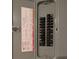 Electrical panel featuring clearly labeled breakers and safety warnings at 14259 Se 33Rd Ter, Summerfield, FL 34491