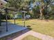 Large backyard with covered patio, shed, and mature trees at 3333 Se 12Th St, Ocala, FL 34471