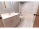 Clean bathroom with a shower/tub combo and white vanity at 6006 Nw 62Nd Pl, Ocala, FL 34482