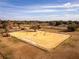 Aerial view of equestrian arena featuring a large riding surface at 8250 Nw 136Th Avenue Rd, Ocala, FL 34482