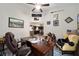 Home office features built-in shelving and a view into the kitchen at 13700 Sw 71St Ln, Ocala, FL 34481