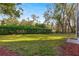 Spacious backyard with lush green grass and mature trees at 231 Ne 28Th Ave # 301, Ocala, FL 34470