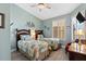 Bright guest bedroom with two twin beds, coastal decor and plenty of light at 438 Bouchelle Dr # 401, New Smyrna Beach, FL 32169