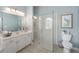 Bathroom with vanity, walk-in shower, and toilet at 2330 Nw 59Th Ave, Ocala, FL 34482