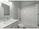 Bathroom featuring a single sink vanity, toilet, and shower/tub combination at 331 Oak Lane Dr, Ocala, FL 34472