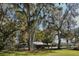 Spacious front yard with mature trees and Spanish moss providing ample shade and natural beauty to the property at 404 Cr 487, Lake Panasoffkee, FL 33538