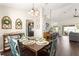 Well-lit dining room featuring a wood table and teal chairs at 8120 Sw 56Th Ter, Ocala, FL 34476