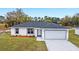 Attractive single-story home featuring gray roof, light gray trim, white exterior, and a two-car garage at 15294 Sw 27 Ln, Ocala, FL 34481