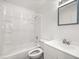 Bathroom featuring shower, tub, toilet, and vanity with mirror at 26 Spring Cir, Ocala, FL 34472