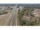 Aerial view of property near a main road and railroad tracks at 4301 Se 38Th St, Ocala, FL 34480