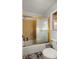 Bathroom with shower/tub combo, tile flooring and window at 438 Spring Ln, Ocala, FL 34472