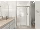 Bathroom with tiled shower and vanity, toilet at 9014 Sw 96Th Ter, Ocala, FL 34481