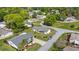 Wide aerial shot of homes in a landscaped community, with lush green lawns and mature trees at 8510 Sw 108Th Place Rd, Ocala, FL 34481