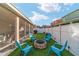 Cozy backyard with artificial turf, fire pit and four Adirondack chairs for outdoor relaxation at 12312 Ne 48Th Loop, Oxford, FL 34484