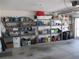 Spacious garage with ample storage shelving for tools, equipment, and organizational needs at 13779 Sw 115Th Cir, Dunnellon, FL 34432