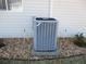 Daikin AC unit installed outside of the home, surrounded by rock and greenery at 13779 Sw 115Th Cir, Dunnellon, FL 34432