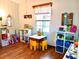 Bright playroom with hardwood floors, kid-friendly furniture, and storage shelves at 19390 Se 95Th Pl, Ocklawaha, FL 32179