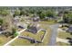 Aerial view of house featuring fenced backyard, landscaping, and surrounding neighborhood at 2 Hemlock Terrace Trl, Ocala, FL 34472
