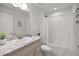 Updated bathroom vanity, toilet, and shower/tub combo with curtain at 2 Hemlock Terrace Trl, Ocala, FL 34472