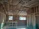 Interior view showcasing framed walls, insulation, and ceiling in an unfinished room at 1 Fisher Lane Way, Ocklawaha, FL 32179