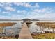 A beautiful walkway leads to a dock on the serene lake, perfect for peaceful moments at 11619 Lane Park Rd, Tavares, FL 32778