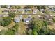 Aerial shot of the house with the backyard, trees, and surrounding neighborhood at 11862 Se 72Nd Terrace Rd, Belleview, FL 34420