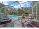 Screened-in pool area with comfortable seating, perfect for outdoor relaxation and entertaining by the pool at 15052 Sw 43Rd Terrace Rd, Ocala, FL 34473