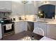 Bright kitchen with white cabinets, stainless steel appliances, and a window providing natural light at 8045 Sw 115Th Loop, Ocala, FL 34481